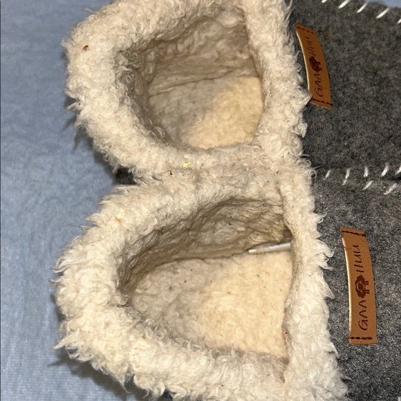 GAA HUU WOOL LOOK Polyester Lined Slippers Size 7/8 Rubber Soles - Picture 5 of 15